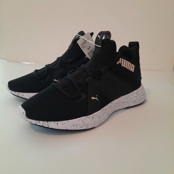 Puma Women 6.5 Sneaker Black Contempt Demi White Fox Glove New - Picture 1 of 5